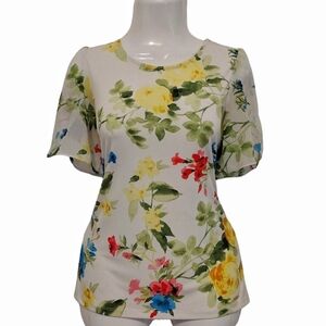 Calvin Klein - Floral Slit Sleeve Blouse
